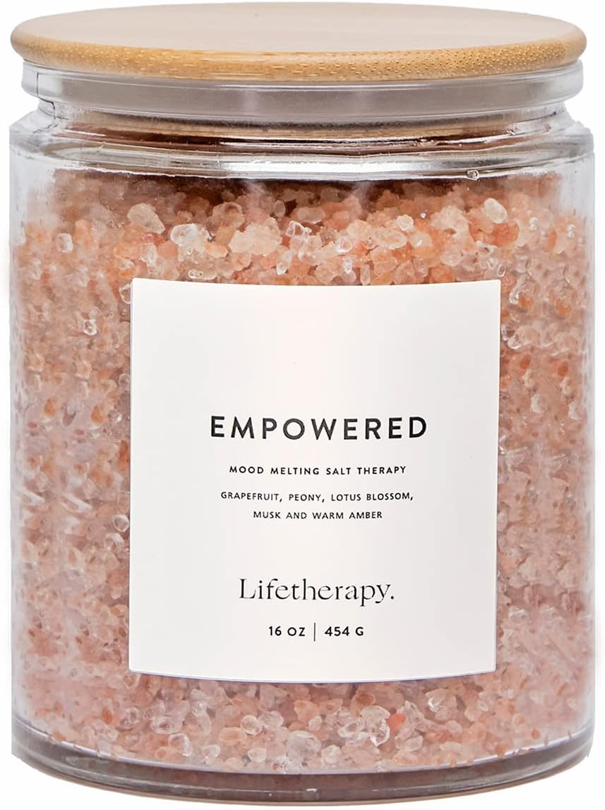 Lifetherapy Himalayan & Dead Sea Salt Soak – Empowered | Clean, Skin-Loving Formula | Vegan & Gluten Free Hydrating | Nourishing Vitamins & Minerals | Bath Salts | Thoughtfully Crafted Fragrance 16oz