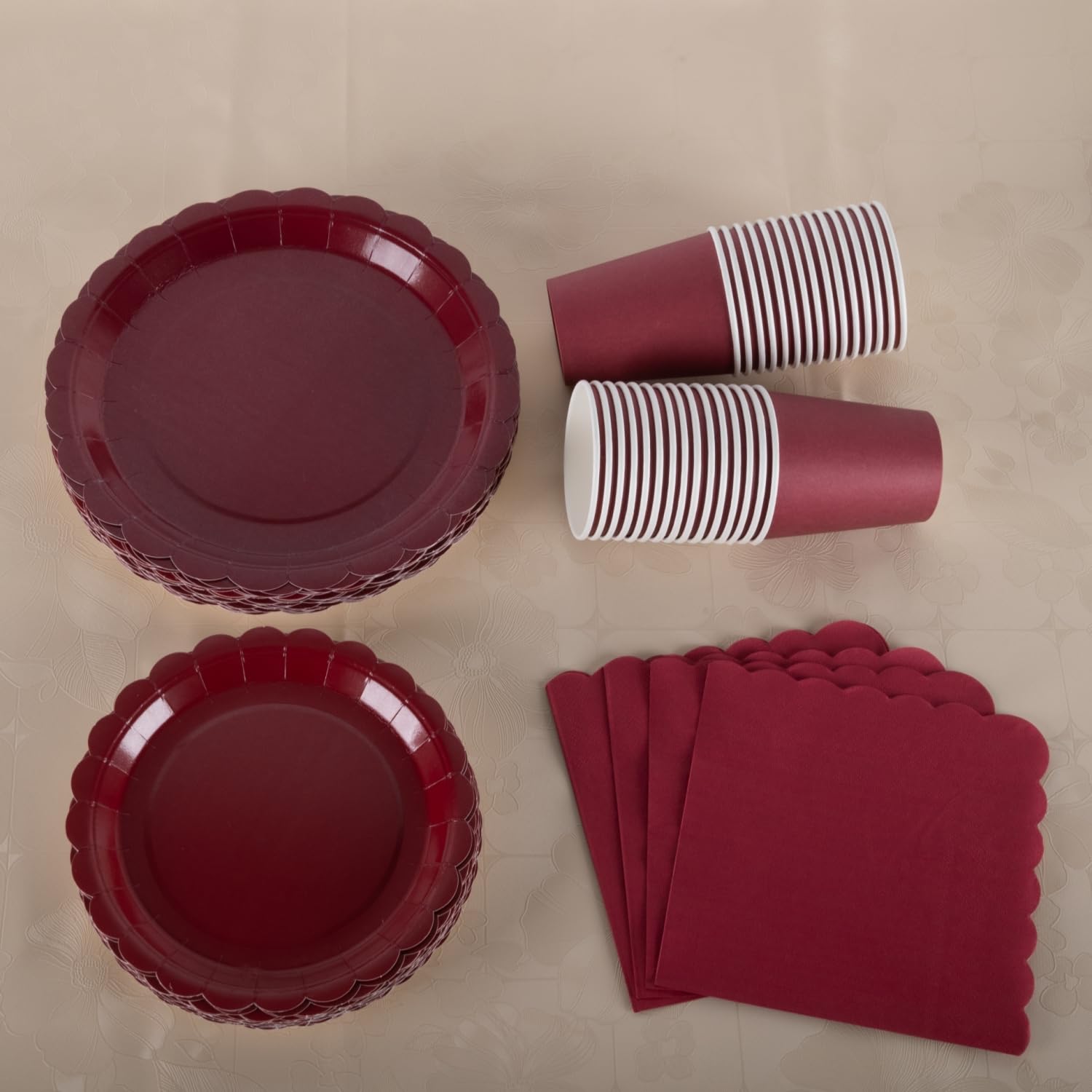 Set di stoviglie per feste per 30 ospiti, piatti di carta, tovaglioli e bicchieri da 18 cm e 23 cm, accessori per feste per compleanno, matrimonio, anniversario, Natale
