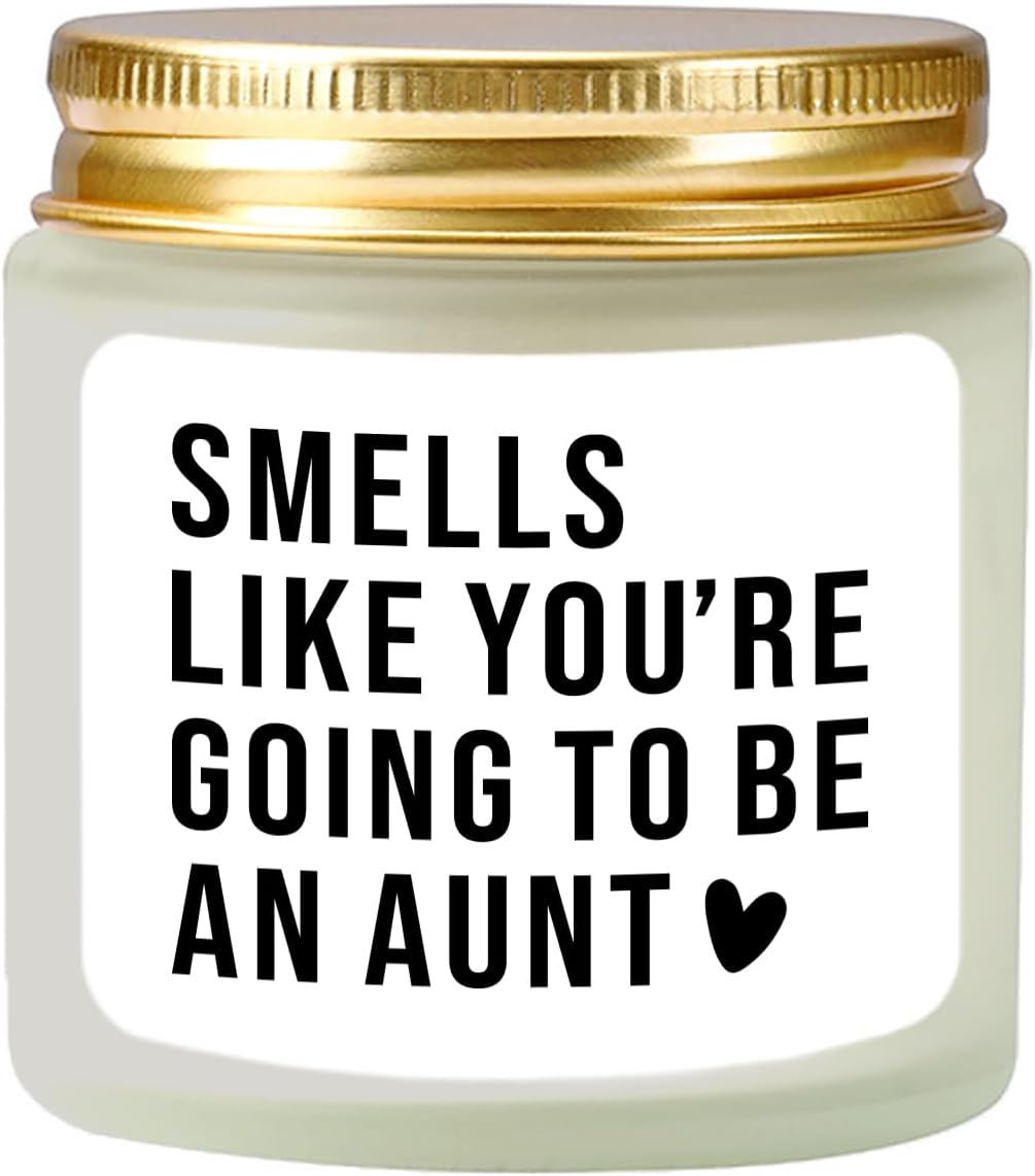 Pregnancy Announcement for Aunt - Promoted to Aunt Gifts - New Aunt Gifts for Sister Friends - Sister Promoted to Auntie - Soy Candle Lavender 4oz