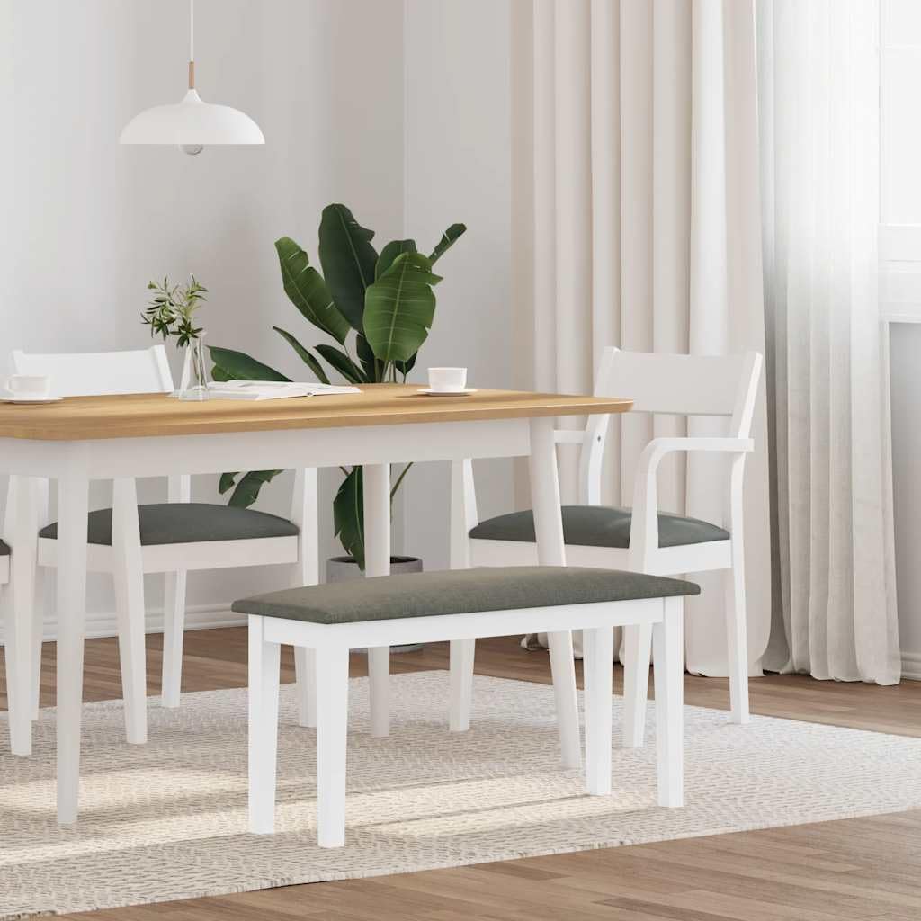 vidaXL Panca 90 cm Bianco in Legno Massello di Hevea, Panca, Panca, Panca, Panca, Panca, Panca, Panca, Panca, Panca da Interno, Panca da Ingresso
