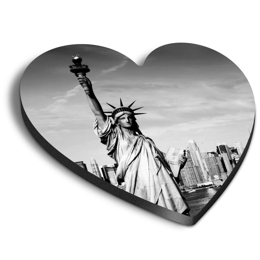 Destination Vinyl Ltd Multicolor 1 X Heart Mdf Magnets - Statue Of Liberty New York City 12199