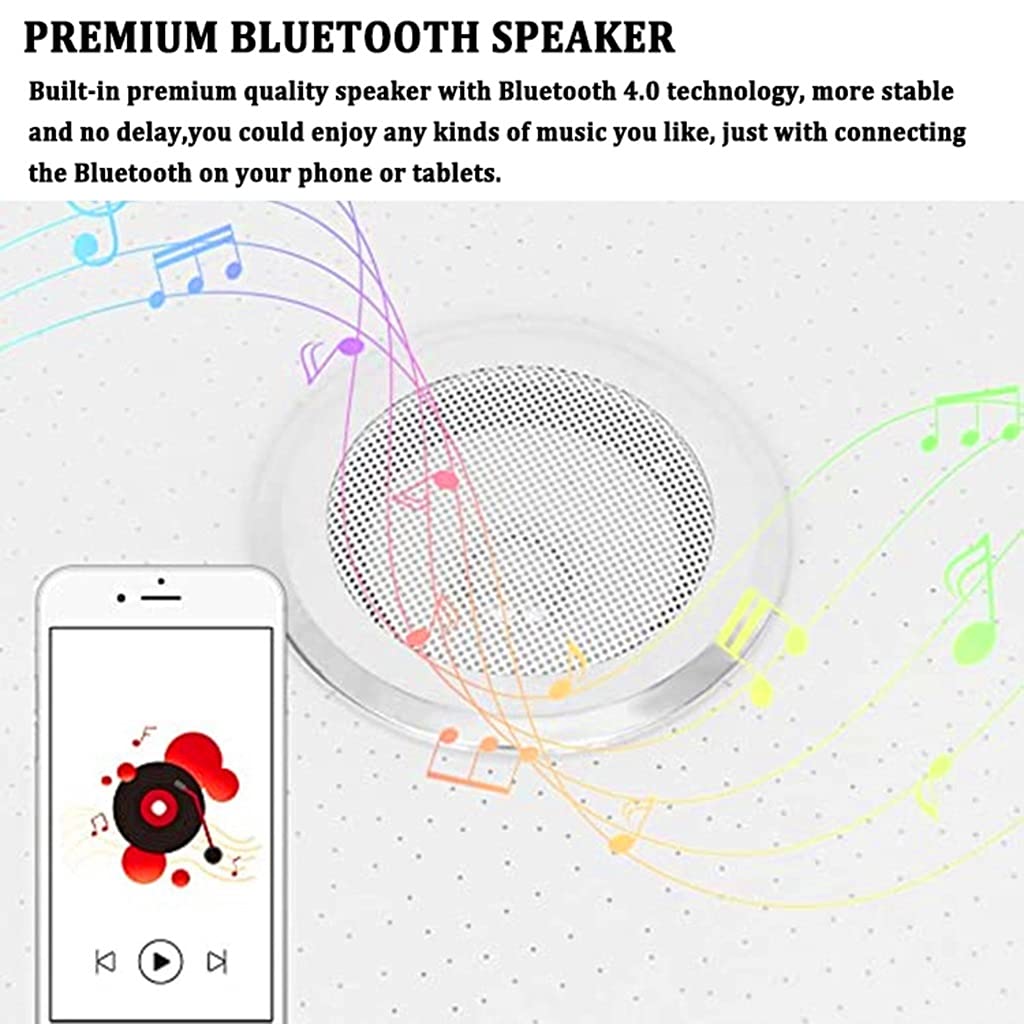 Plafoniera LED Crystal Music con Altoparlante Bluetooth, App Intelligente e Telecomando, Lampadario Che Cambia Colore per Bagno, Soggiorno, Cucina
