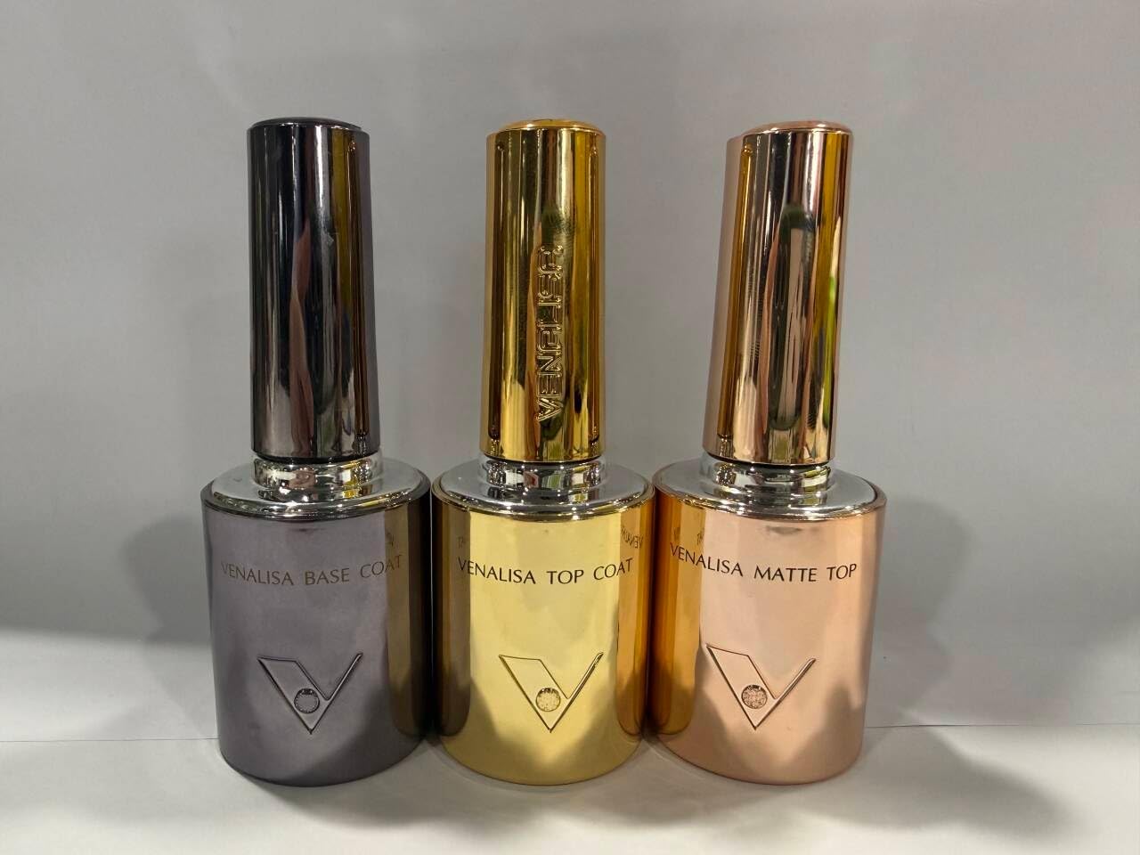 VENALISA No Wipe Gel Top Coat Matte Top and Base Coat Set 3 Pcs 10ML