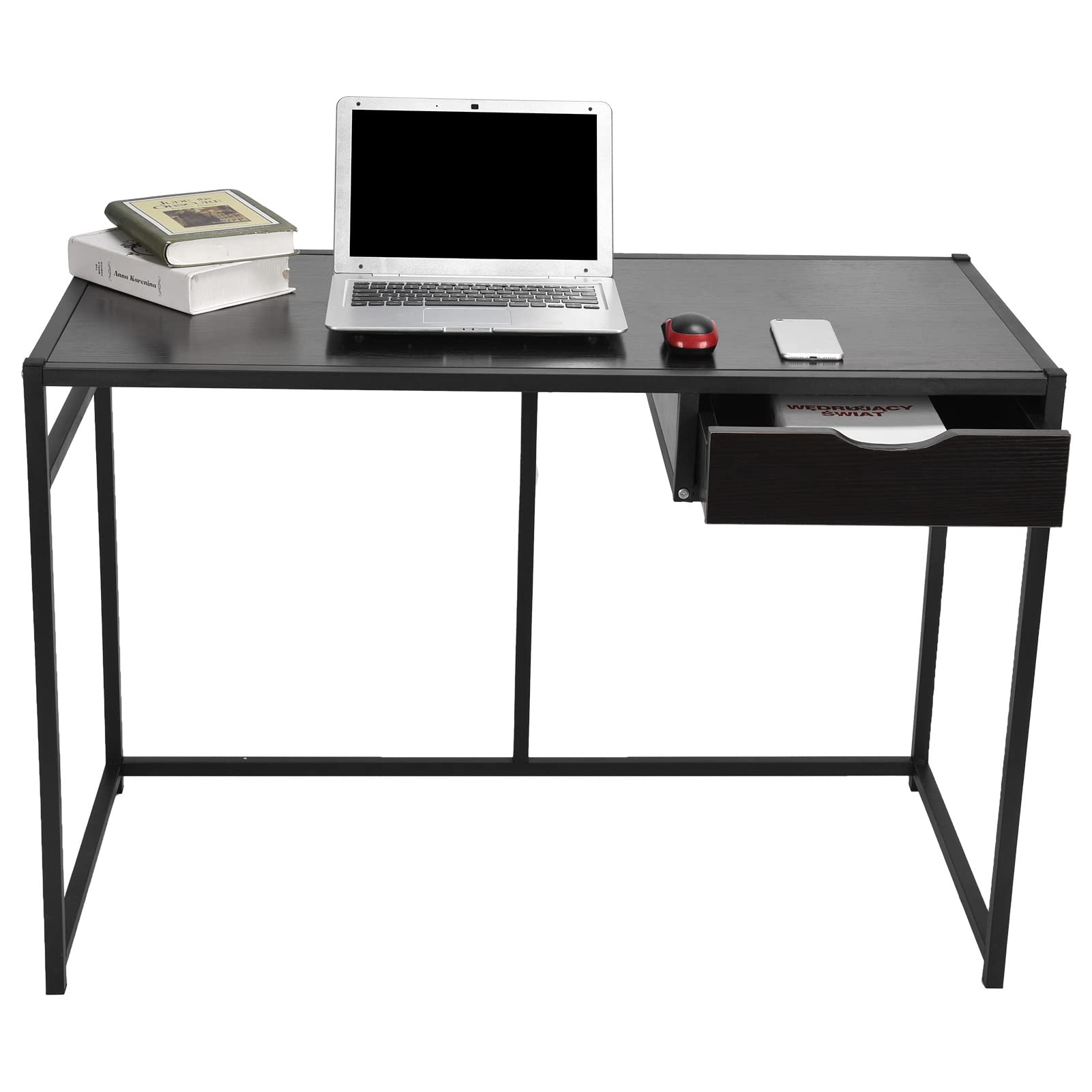 Bureau d'ordinateur stable pour petits espaces table d'étude 42,1 pouces fer