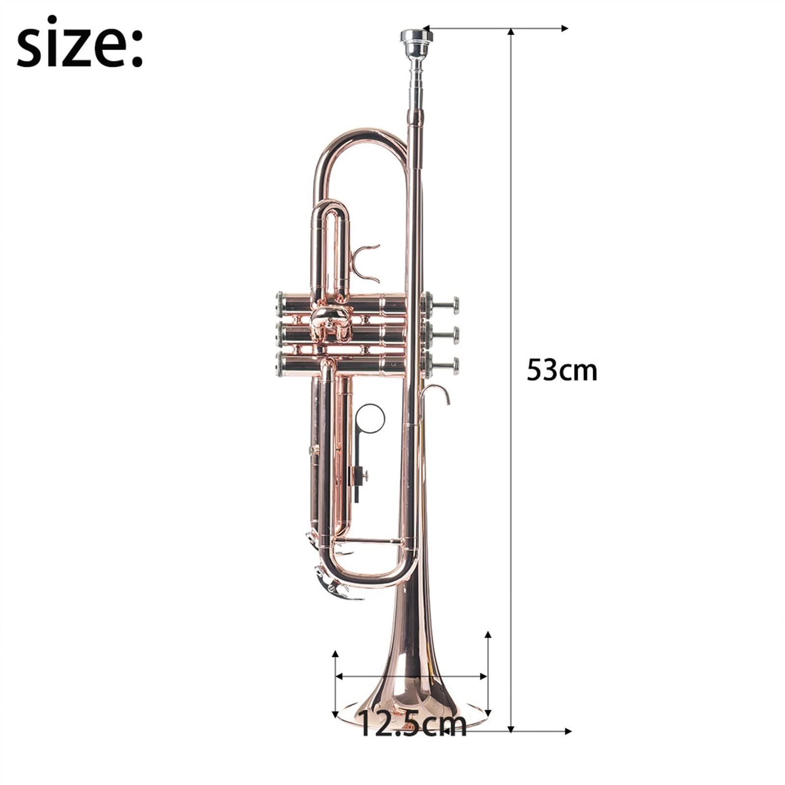 początkujących trąbka Instrument Trąbkowy W Kolorze Różowego Złota, Grający Na Poziomie Dla Dorosłych, Zespół Dęty B-tune Z Brązu Fosforowego, Instrument Dęty Dla Początkujących Trąbka