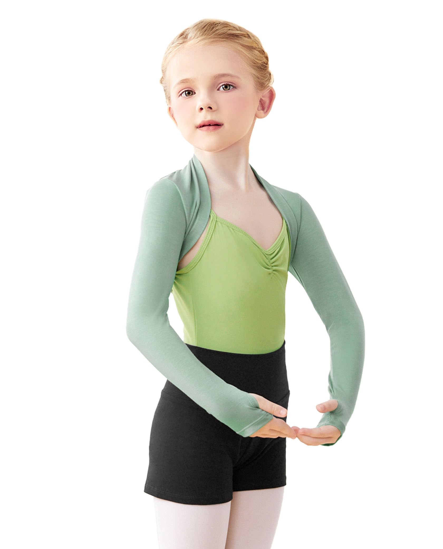 Modal Girls Kids Ballet Shrug Sweater Open Front Athletic Bolero Cardigan