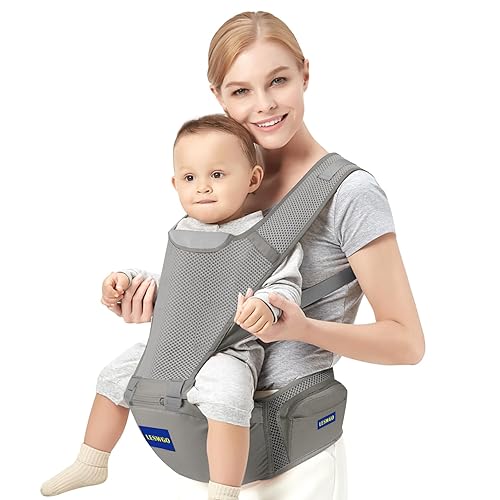 Miniatura 1 de Portabebés con asiento de cadera, portabebés 6 en 1 para recién nacidos hasta niños pequeños, ajustable y desmontable para bebés de 0 a 36 meses