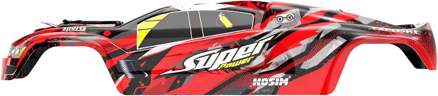 Hosim X07 RC Car Body Shell X07 X08 X07W RC Truck Replacement Parts X7-CK04 X07 RC Car Accessories（Red）