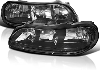 SPEC-D TUNING Black Headlights Compatible 1997-2003 with Chevy Malibu, 2004-2005 Classic, 1997-1999 Oldsmobile Cutlass, L+R Pair Head Light Lamp Assembly