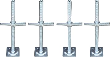 CBM Scaffold 1-1/4" OD Hollow Screw Jack w/Base Plate Set of 8