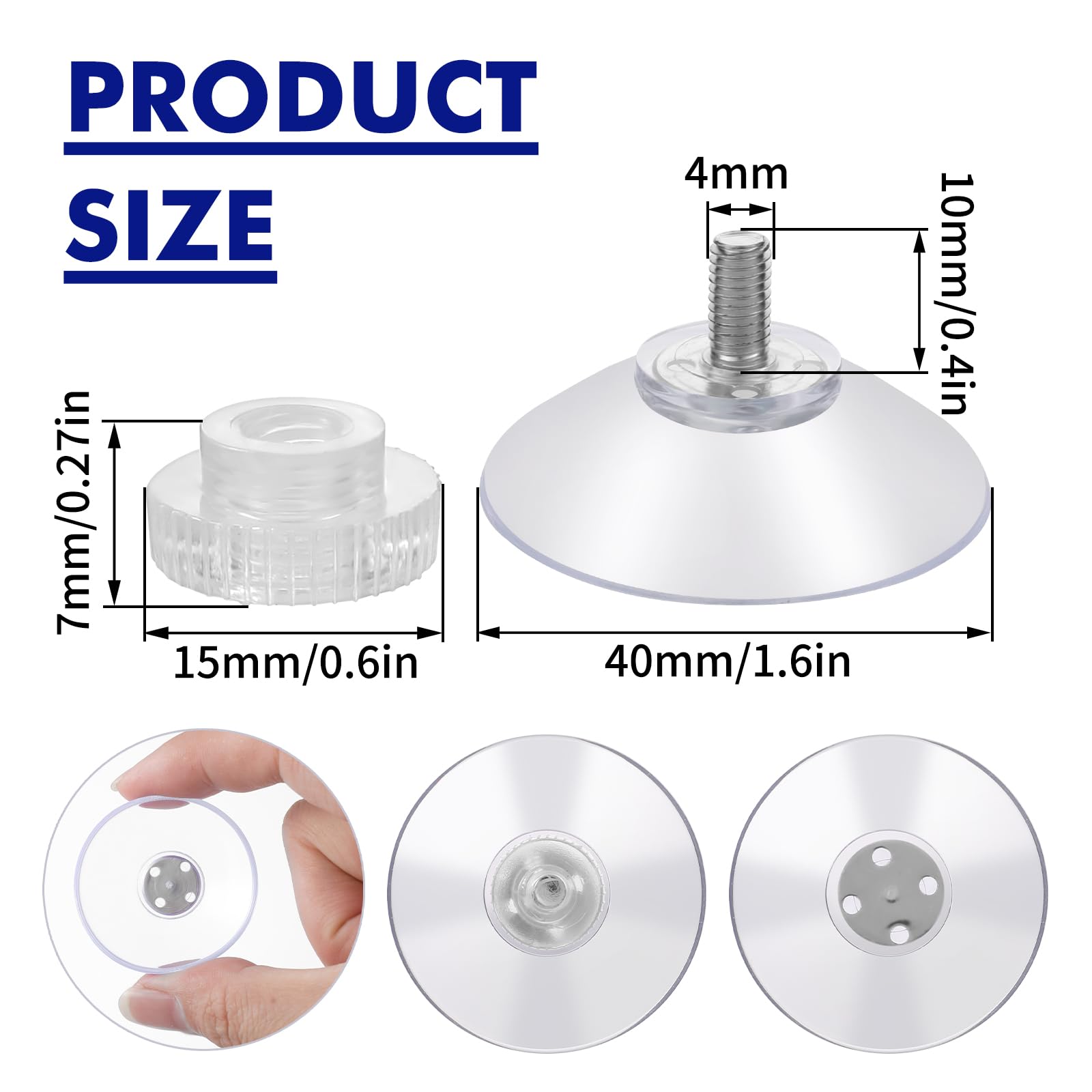 Ganchos Con Ventosa Hangerspace, De Pvc Transparente De 1.77 | Meses