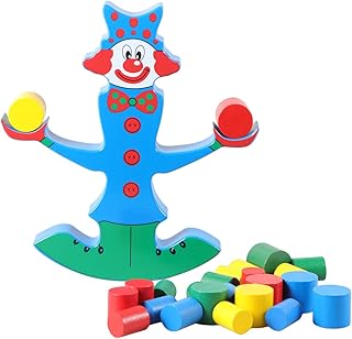 Toyvian Kids Toys Kids Toys Educational Toys Toy Balancing Early Skill Clown Puzzle Education Balance Beam Kids Wooden Building Game Kids Toys Educational Toys Wooden Toys