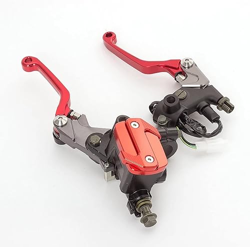 Miniatura 7 de Juego de palancas de cilindro maestro para motocross, juego de freno, pivote de depósito, montaje ajustable, kit universal para motocicleta de 7/8