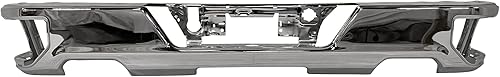BUMPERS THAT DELIVER - Barra de parachoques trasero cromada de acero compatible con Chevy Silverado GMC Sierra 1500 2019-2025 con doble escape