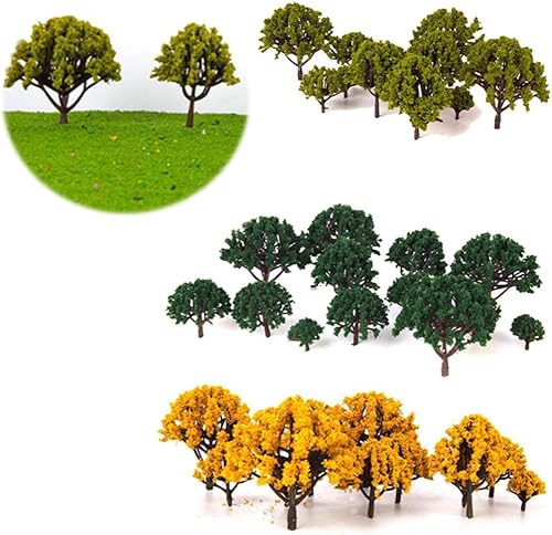 Miniatura 8 de 20 piezas de árboles modelo de plástico falsos árboles de tren paisaje ferroviario para bricolaje micro paisaje bonsái 3CM-8CM (naranja)