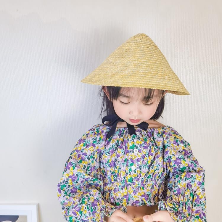 Kids' Straw Sun Hat with Straps – UV Protection Beach Hat for Boys & Girls, Photography & Outdoor Play2