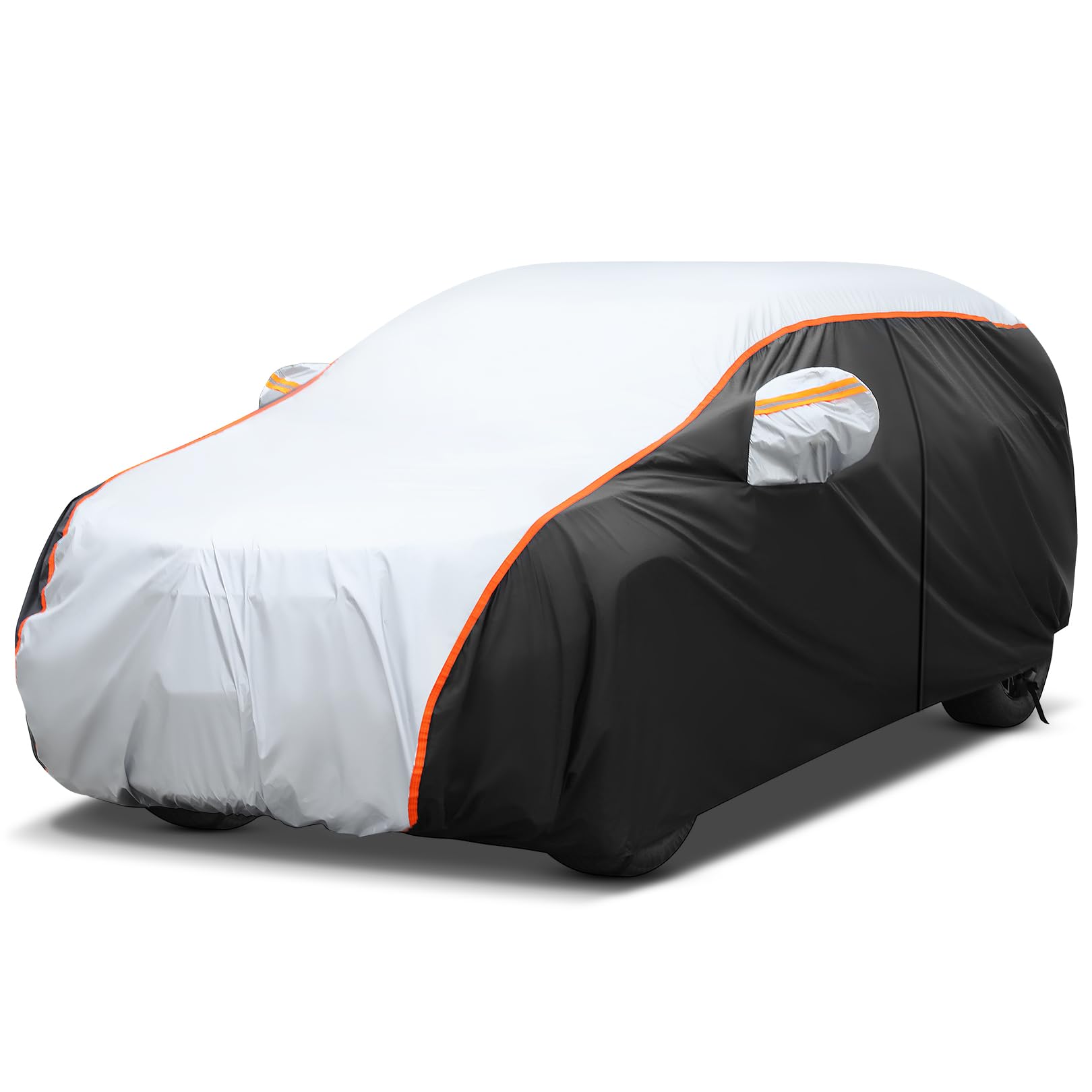 10 Layers SUV Car Cover Waterproof All Weather for Automobiles Rain Snow Sun Wind Protection Outdoor Full Car Cover with Door Zipper & Cotton, Universal Fit for SUV Jeep (182-190 inch)