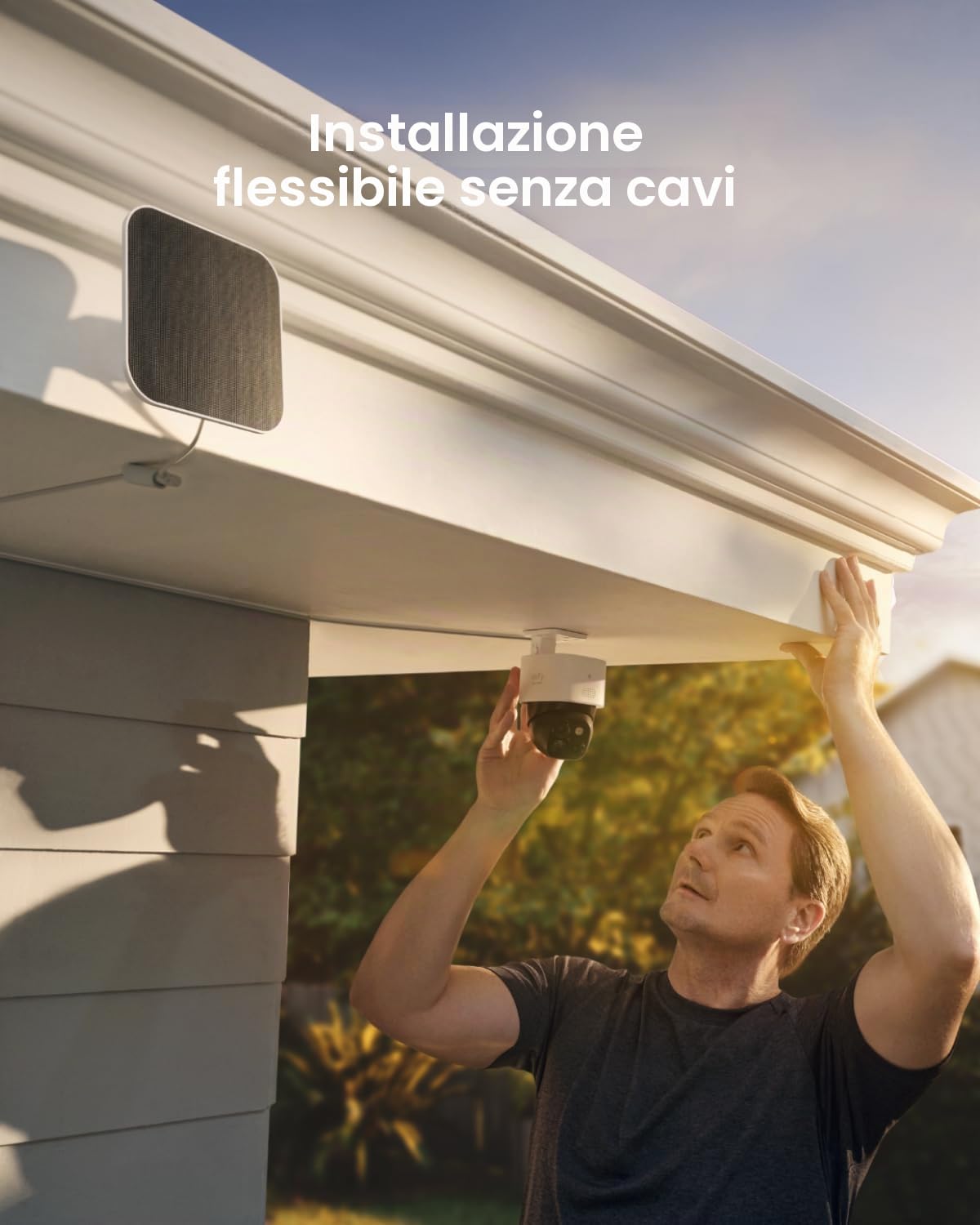 eufy Security SoloCam S340 - Telecamera di sicurezza solare per esterni, wireless, 3K, sorveglianza a 360°, senza punti ciechi, Wi-Fi a 2,4 GHz, compatibile con HomeBase 3 (rinnovato)