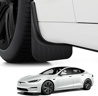 2026-2021 Tesla Model S/Model S Plaid Mud Flaps Splash Guards [No Drilling No Tape] [10X Stronger] All Weather Tire Protector Mudflaps for Model S Exterior Accessories