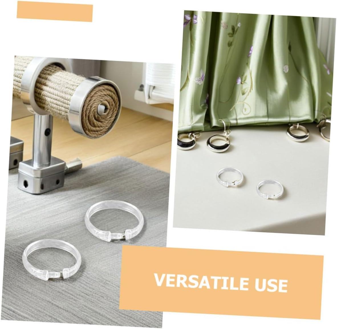 SOLUSTRE 60pcs Plastic Bath Curtain Hooks O-Shaped Shower Rings Sturdy Shower Curtain Accessories for Bathroom Rods Suitable for Home and Hotel Use