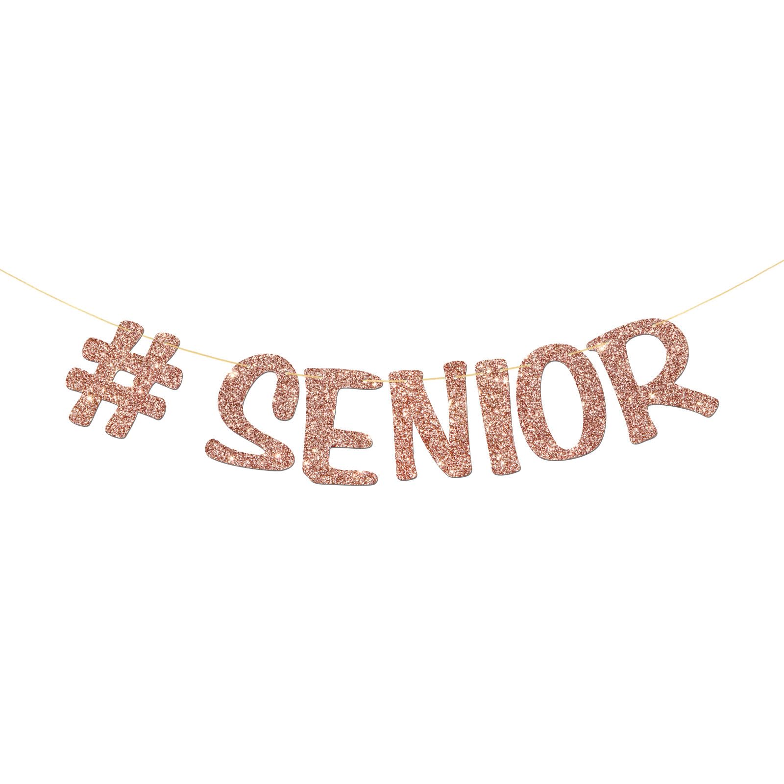 Senior Banner - Congrats Grad Party Supplies for Boy Girl - Senior Graduation Party Decorations - Rose Gold Glitter โ image 1