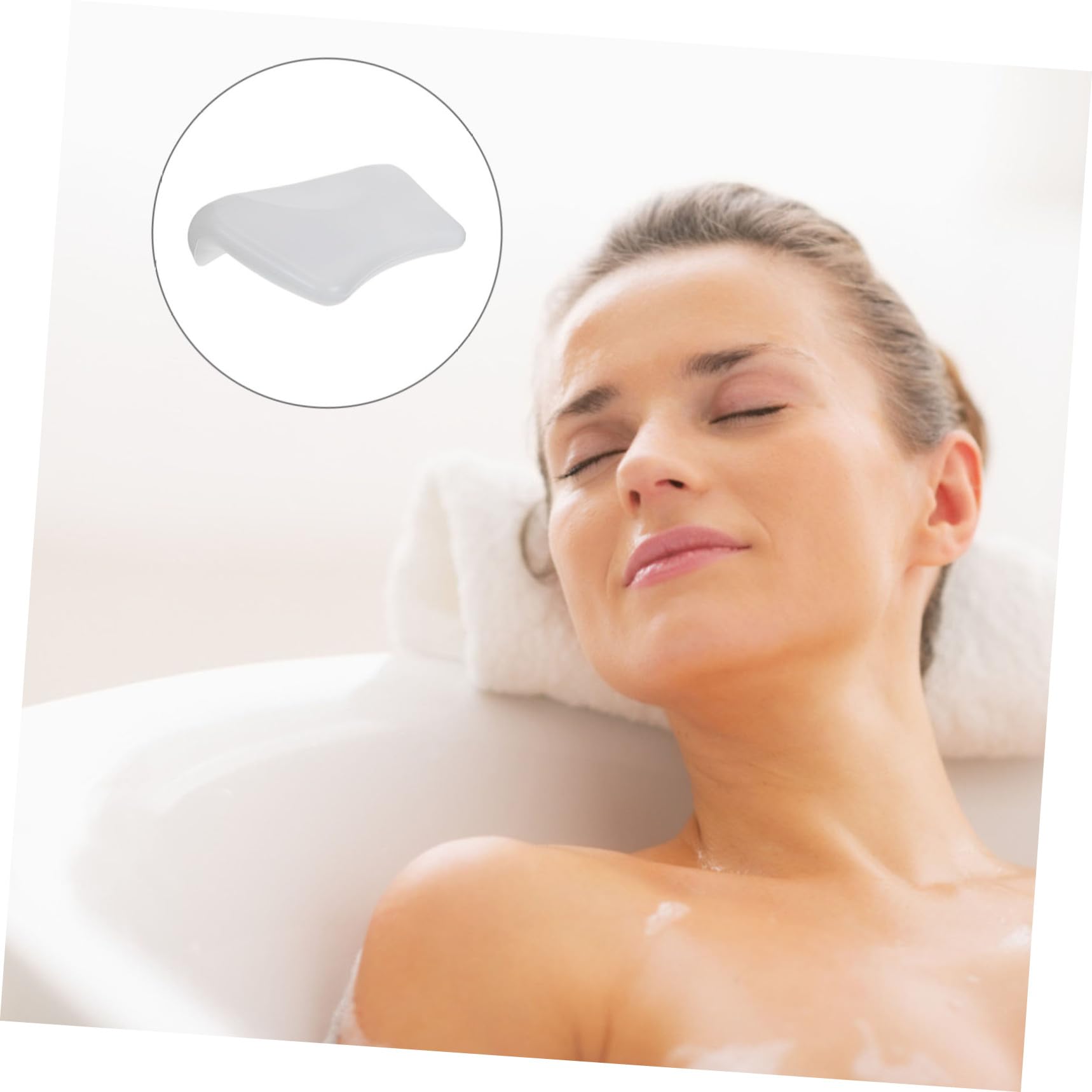 FRCOLOR Cuscino da Bagno Ventose Antiscivolo Morbido e Confortevole in Pu Bianco per Famiglia e Saloni di Bellezza