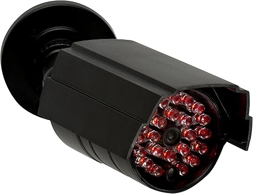 SABRE Cámara de seguridad falsa con sensor nocturno, clasificación IP44, resistente a la intemperie, las luces LED se encienden automáticamente