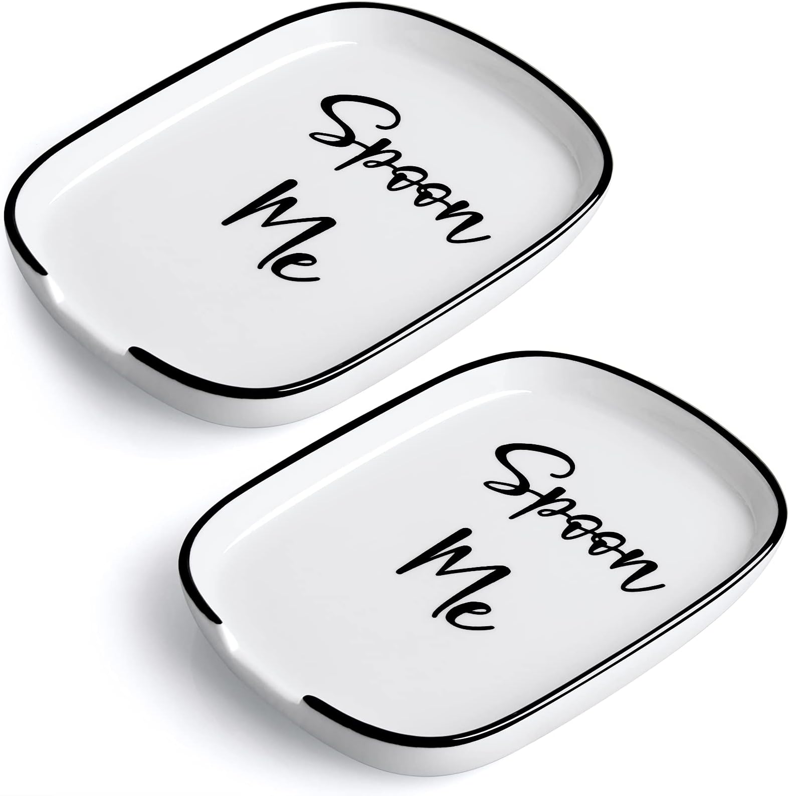 Ceramic Spoon Rest for Stove Top, Large Spoon Holder for Kitchen Counter, Coffee Spoon Rest, Heat-Resistant Cooking Utensil Rest, Modern Kitchen Decor, Set of 2