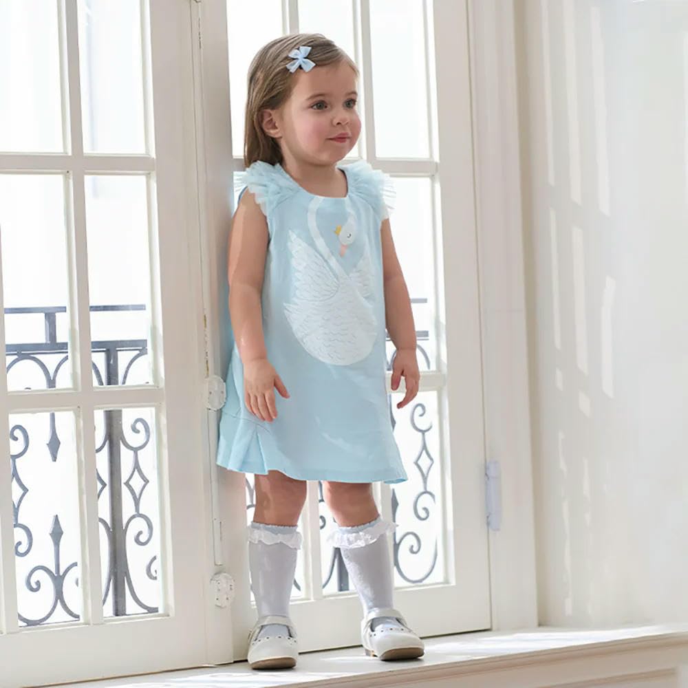 JCVBN elegancka sukienka dla dziewczynek jesień wiosna krótkie rękawy sukienki dziecięce odzież wierzchnia księżniczka ubrania dla dzieci