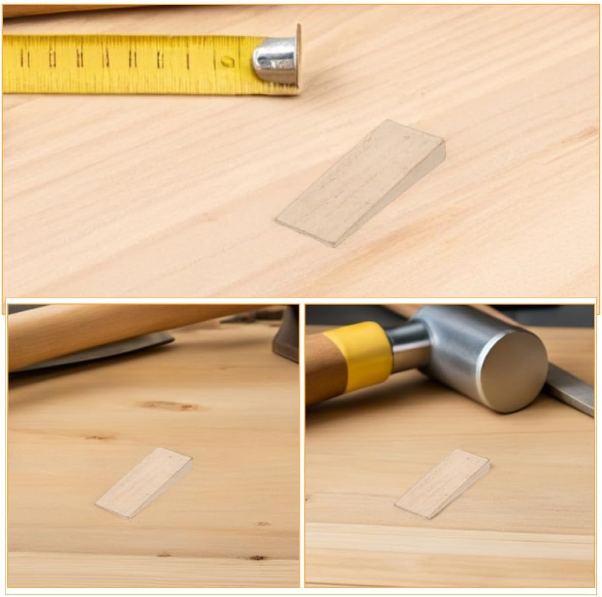 Yardwe 20pcs Axe Handle Reinforcement Wedges Wooden Shims for Hammer Hoe Handles Easy Install Hardwood Outdoor Garden Tool Maintenance