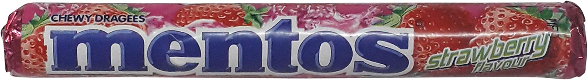 Mentos Chewy Dragees Roll - Strawberry, 36.4 Gram