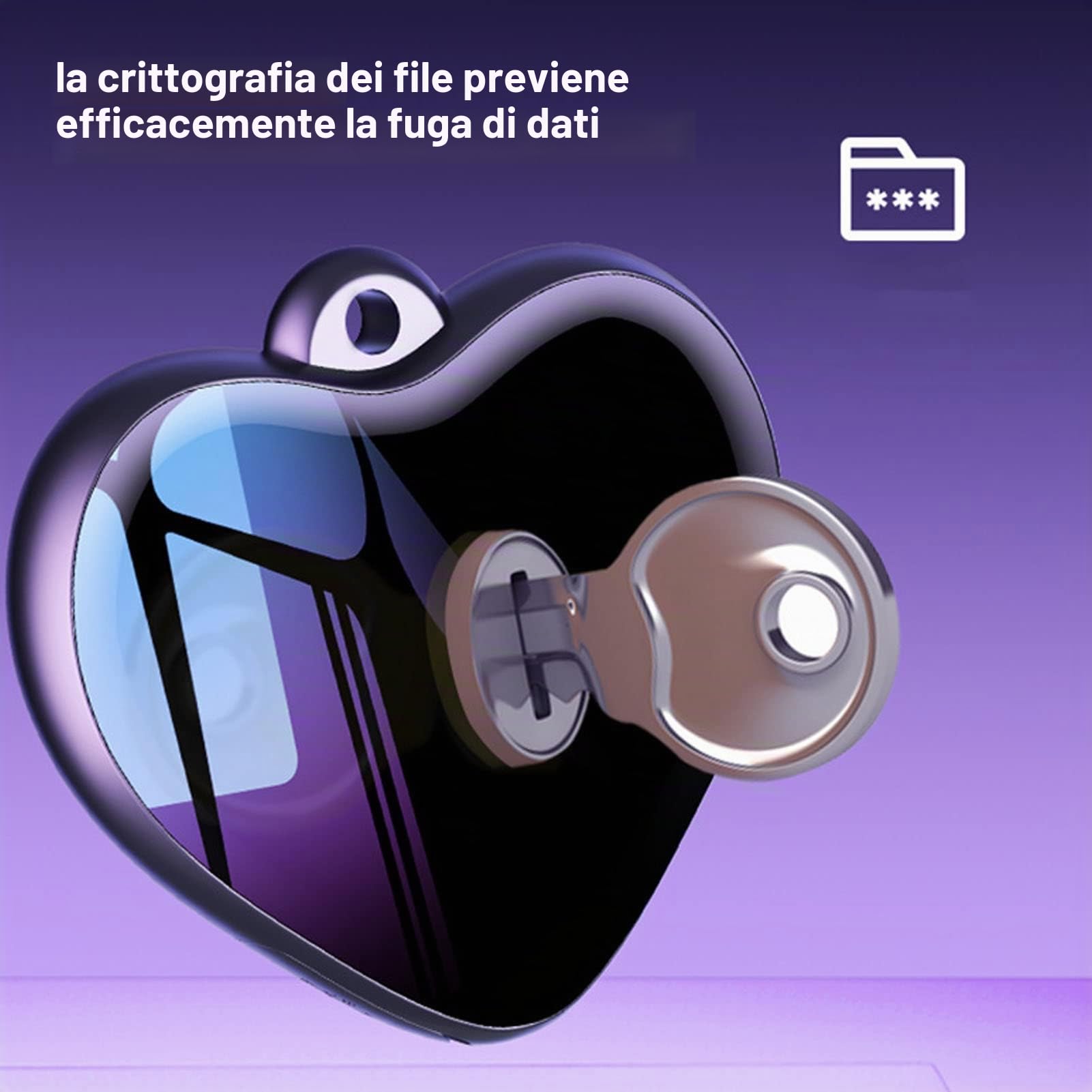 Registratore Ad Attivazione Vocale, Registratore Audio Digitale a Forma di Cuore, Mini Registratore Vocale con Auricolare, Registrazione con un Clic, Cancellazione Online,
