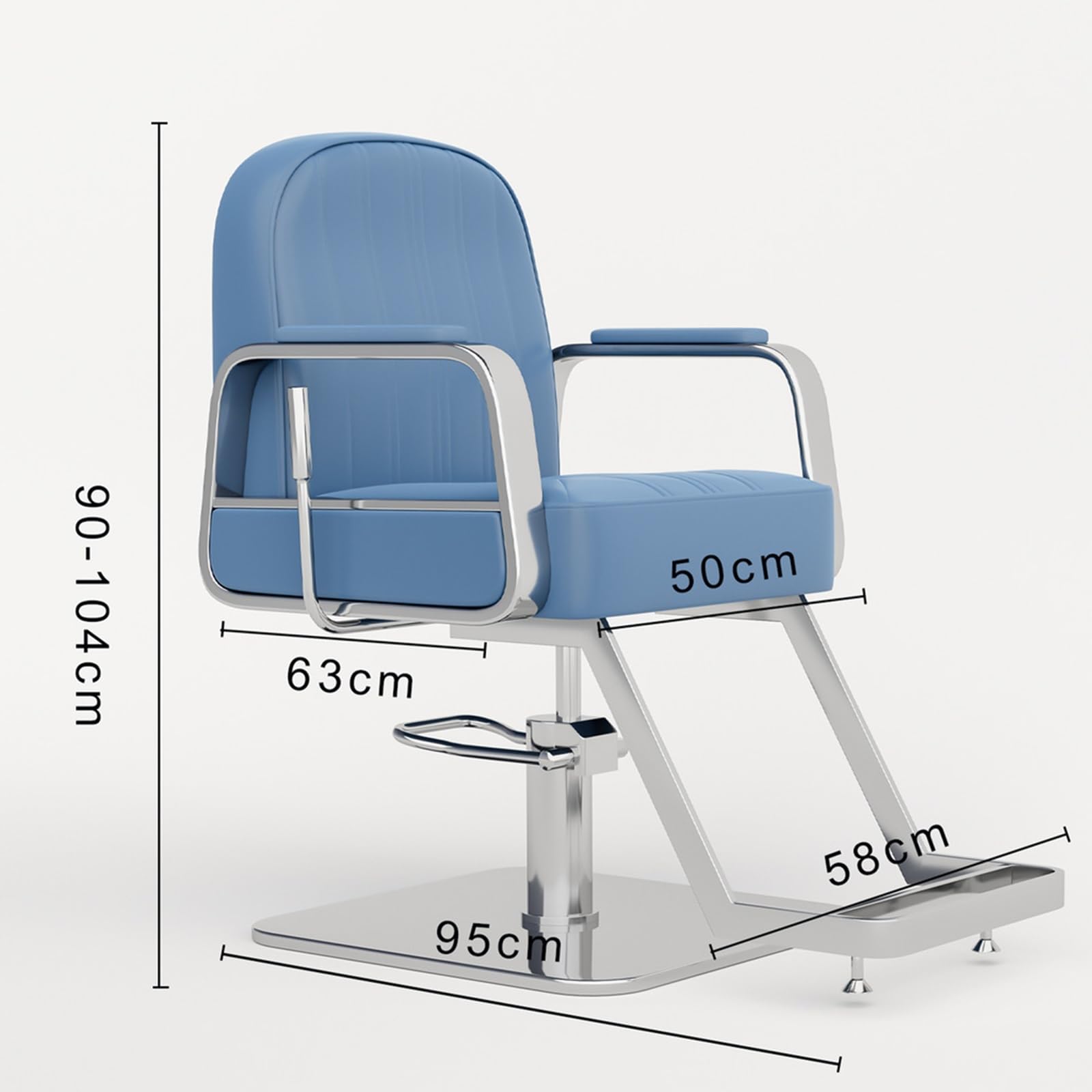 Sillas de barbero, Silla ergonómica para barbería - Silla de salón Ajustable de Cuero sintético con rotación de 360° y Base Dorada de Acero Inoxidable - Mobiliario Ideal para Salones de Bell