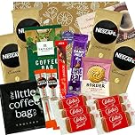 Coffee Lovers Hamper Gift for Men with Coffee, Luxury Biscuits & Chocolate – Mother’s Day Gift – Food Hampers For Couples, Get Well Soon, Thank You Teacher Gift, Birthday present Women, Christmas
