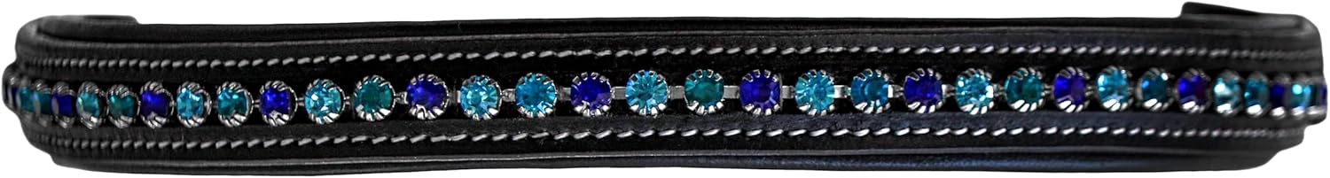 Alice International Leather English Bridle with Soft Padded Browband - Sparkly Crystal Bling for Dressage and Horse Riding COB M12