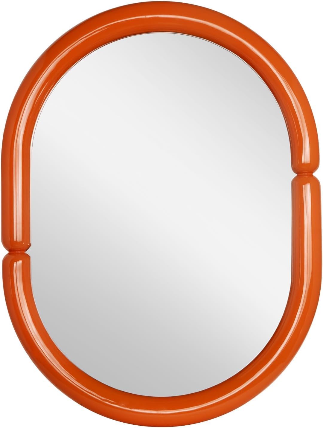 Arch Mirror Bathroom Vanity Wall Mirror with Wood Frame Pop Bagel Shaped Wall Mirror (Orange, 32"x24")