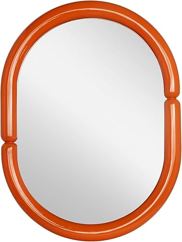 Miniatura 2 de Espejo de arco de baño, espejo de pared con marco de madera, espejo de pared en forma de bagel (naranja, 32 x 24 pulgadas)