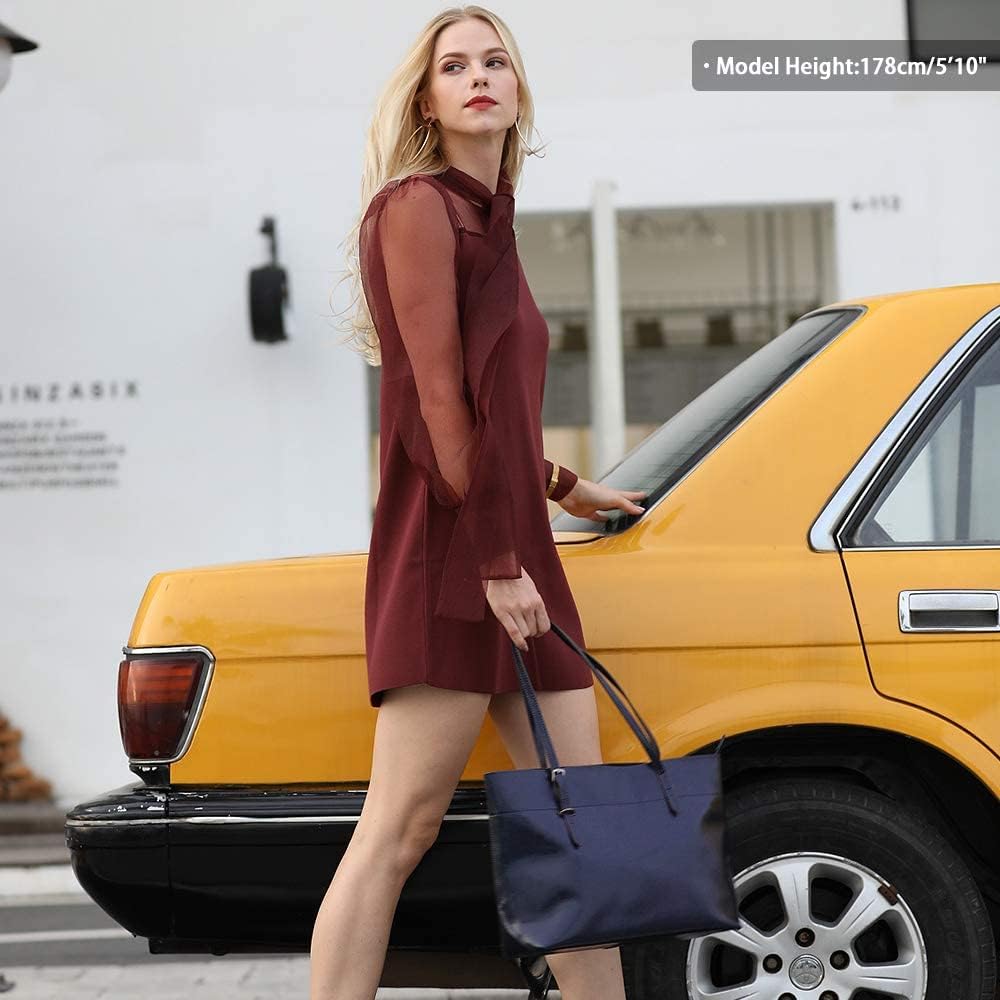 Kattee Vintage Genuine Leather Tote Shoulder Bag for Women Satchel Handbag with Top Handles - Image 2