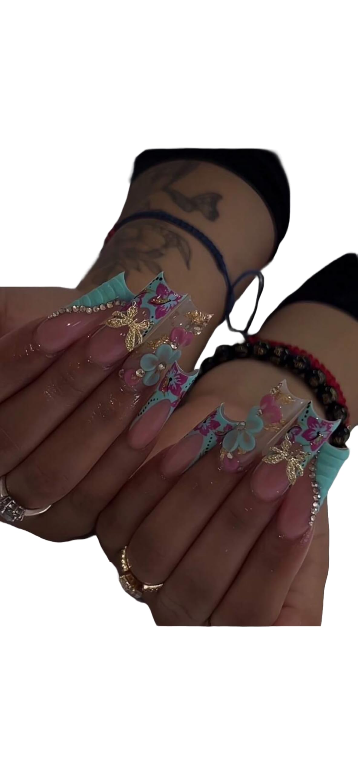 Faviana Rejoice 24pcs Long-Lasting Press-On Nails, Elegant Designs in Floral, Gradient & Glitter - Image 3