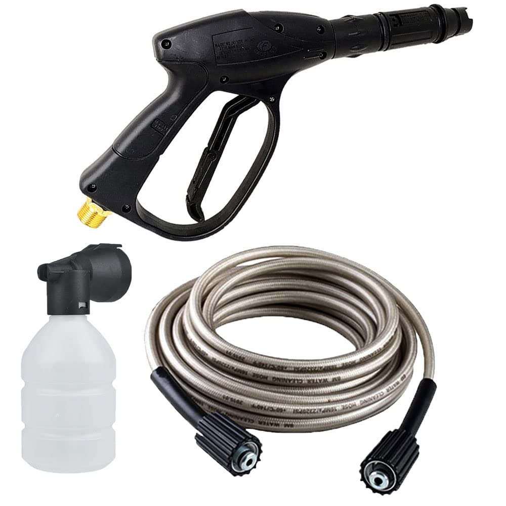 MLD WPH-1992 Car Washer Spray Gun Adjustable Nozzle With 7 mtr Pressure Washing hose Pipe & Foam Flow bottle combo set Compatible with Pioneer, JPT, STARQ, REQTECH (Length 7 Meter,Color - Black)-picture-27