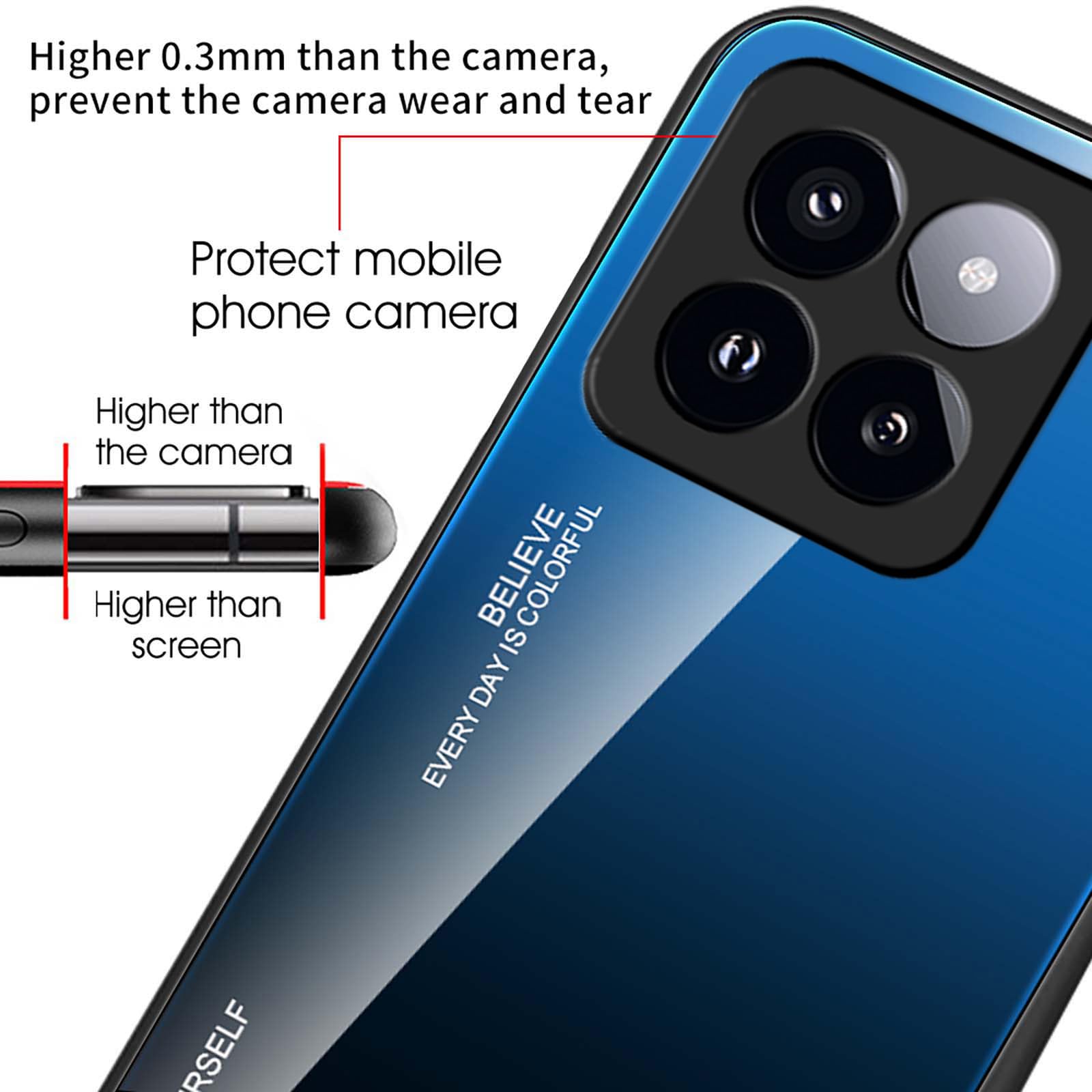 SEAHAI Custodia Xiaomi 14T Pro 5G - Cover In Vetro Sfumato Con