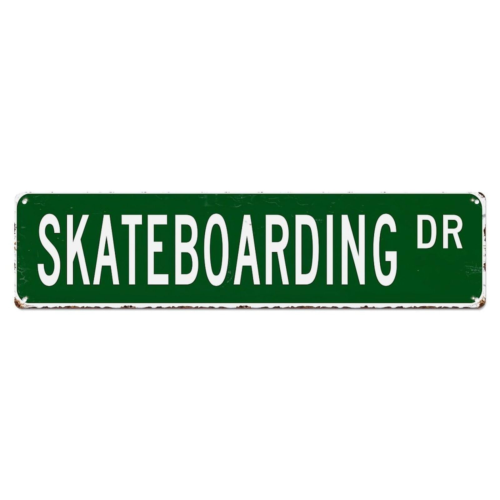 Jdyaojiesheng Vintage Skateboarding Dr Street Sign Tin Sign Retro Metal Wall Decor Metal Poster, Home Bar Garage Farmhouse Cafe Wall Art Decoration 4X16inch