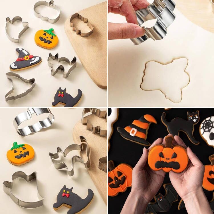 Lot De 5 Emporte-pièces Pour Halloween, Citrouille, Chauve-souris