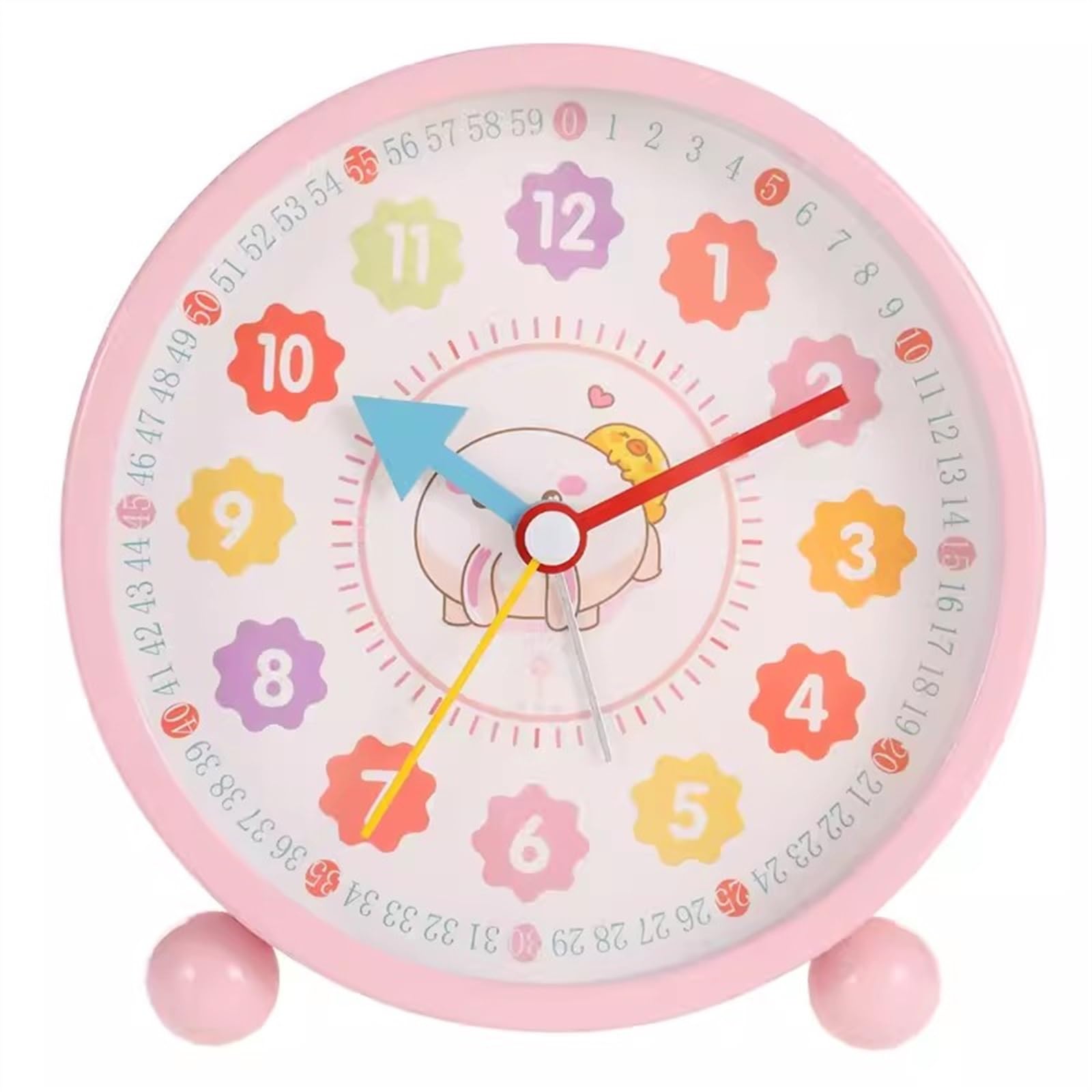 Despertador, Pequeño Reloj de Escritorio silencioso con luz Nocturna for Sala(Pink)