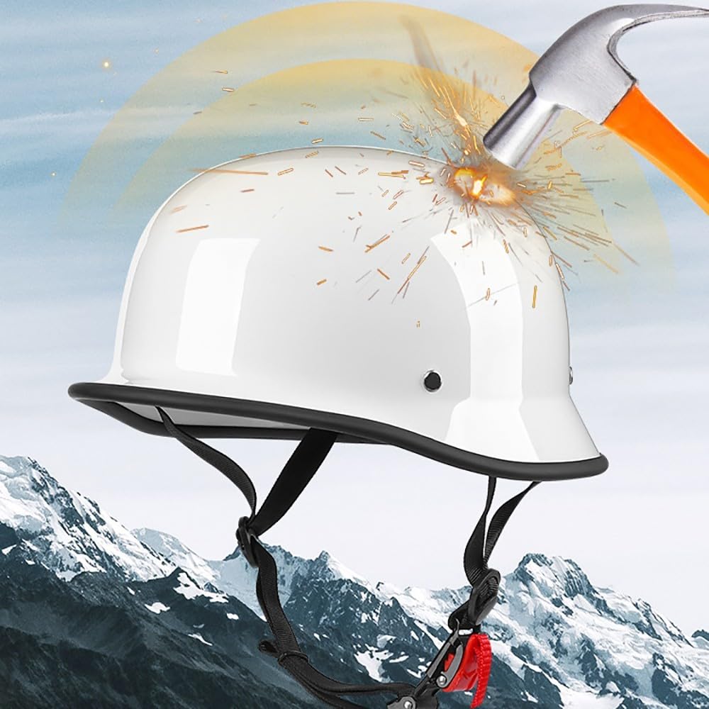 Retrò Casco a Scodella, Vintage Caschi Cromwell, Moto Half-Face Motocross Helmet Leggero Motorcycle Hemlets, per Scooter Motocicletta Urbano, ECE Certificato （55-62CM）