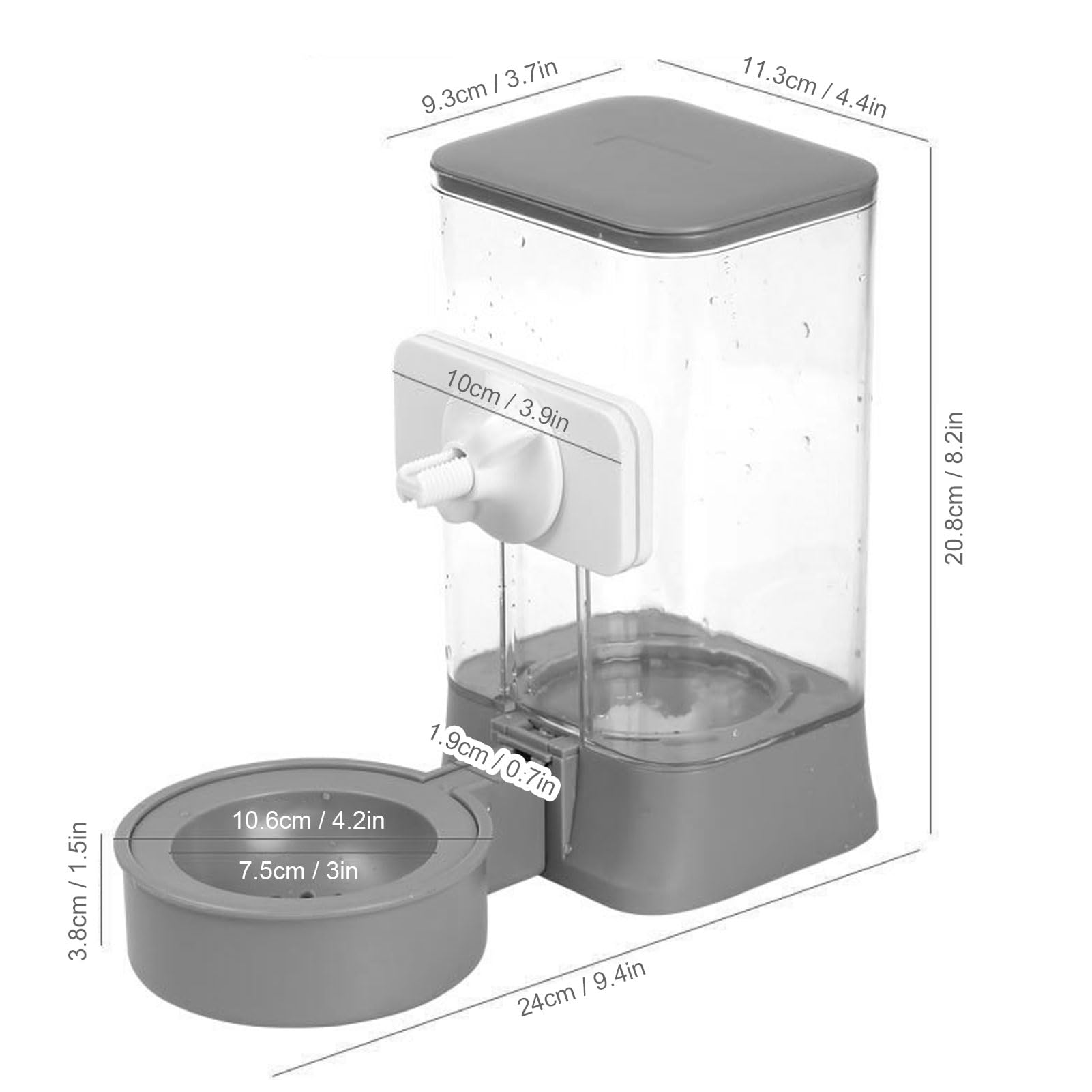 Botella de Agua Colgante en Jaula de Gran Capacidad para Cobayas