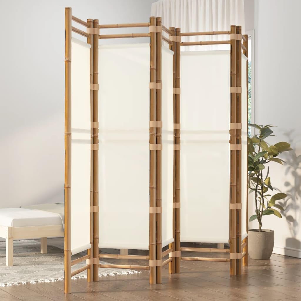 Paravent bambou 5 panneaux 200 cm pliable pour séparation de pièce