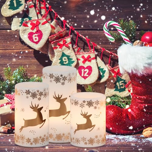 Velas LED de ciervo dorado para decorar mesas de cena elegantes 3