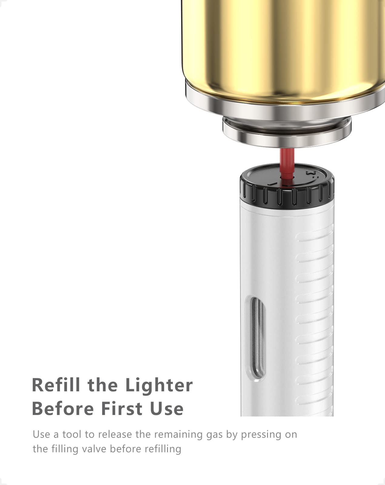 Briquet Tempête Rechargeable VVAY - Jet De Flamme Réglable - Métal, Fenêtre De Niveau - Sans Gaz Inclus