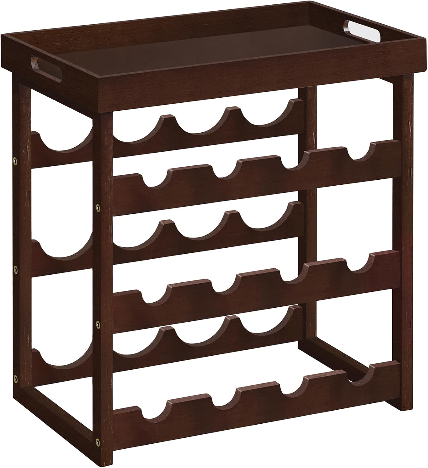 HOOBRO Wine Rack, Bamboo Wine Rack Countertop, 12Bottle